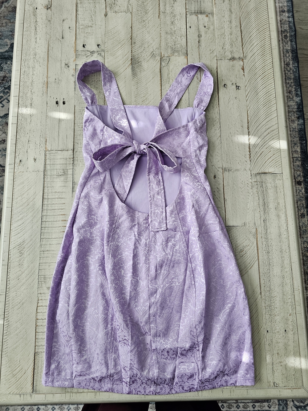 Lucy in the Sky Lavender Jacquard Midi Dress - Picture 6 of 7
